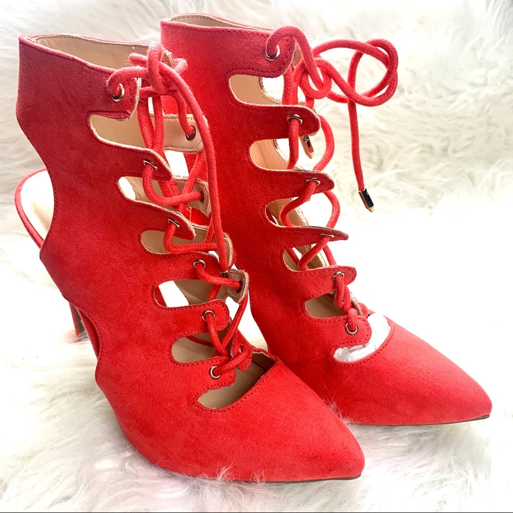 Wild Diva Pink Strappy Pumps Size 6